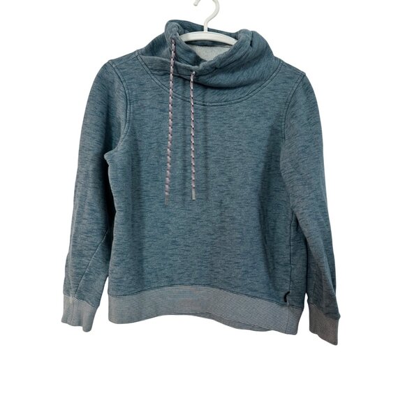 Columbia Womens Cowl Neck Pullover Sweatshirt S Blue Cotton Blend Soft Knit - Picture 1 of 4